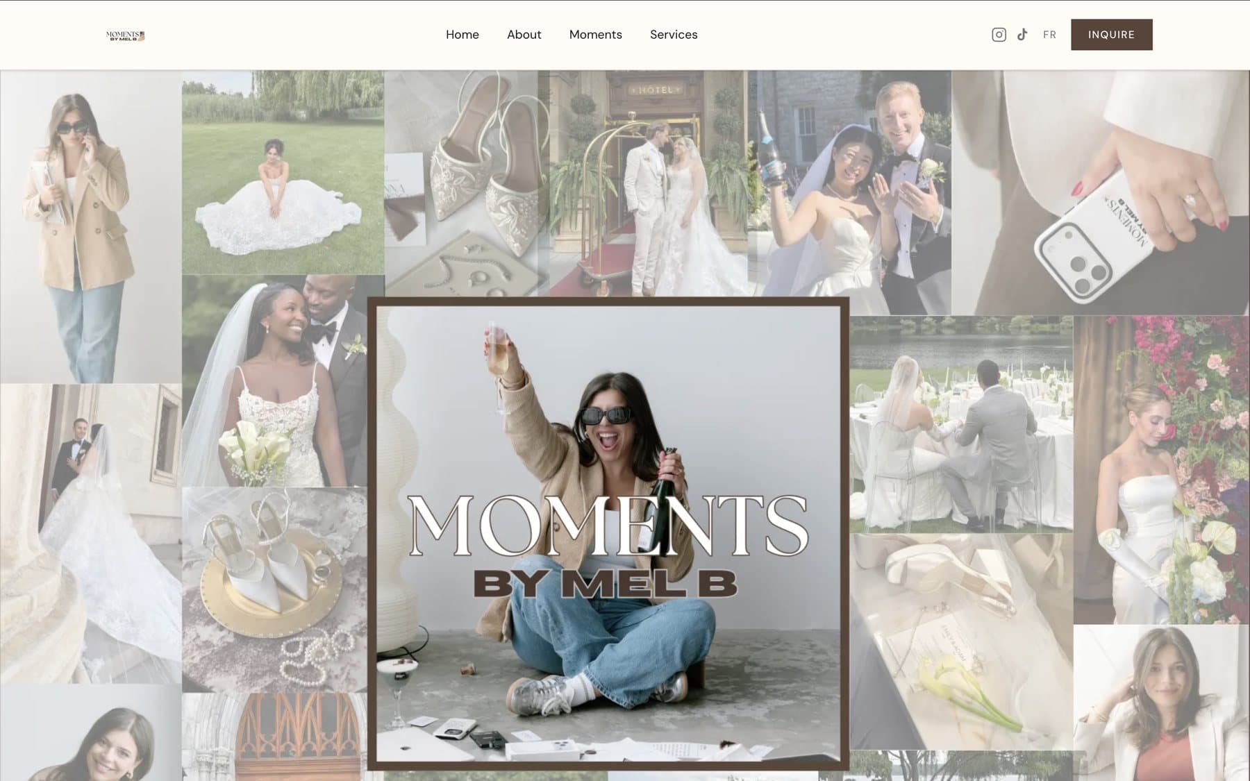 Moments by Mel B website homepage on desktop