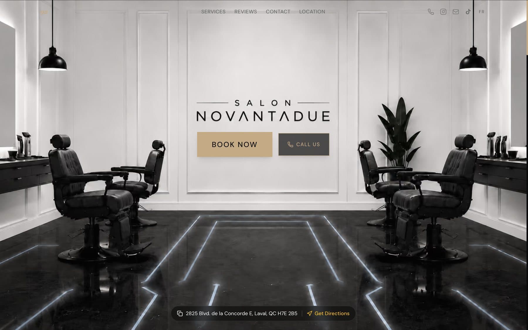 Salon NovantaDue website homepage on desktop
